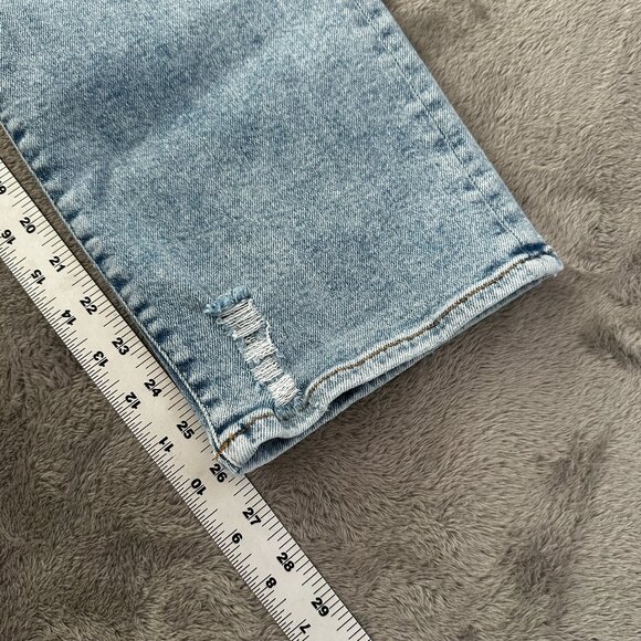 Good American Good Legs High Rise Straight Leg Jeans 12/31 Light Wash Button Fly - Picture 8 of 9